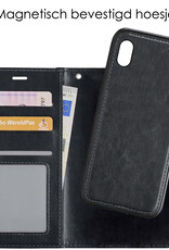 NoXx Hoes Geschikt voor iPhone XR Hoesje Bookcase Hoes 2-in-1 Uitneembaar Cover Hard Case - Zwart