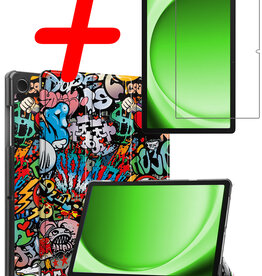 BASEY. BASEY. Samsung Galaxy Tab A9 Hoes Met Screenprotector - Graffity
