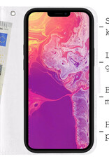 BASEY. Hoes Geschikt voor iPhone 13 Mini Hoesje Bookcase Hoes 2-in-1 Cover - Hoesje Geschikt voor iPhone 13 Mini Hoes 2-in-1 Hoesje Case - Wit