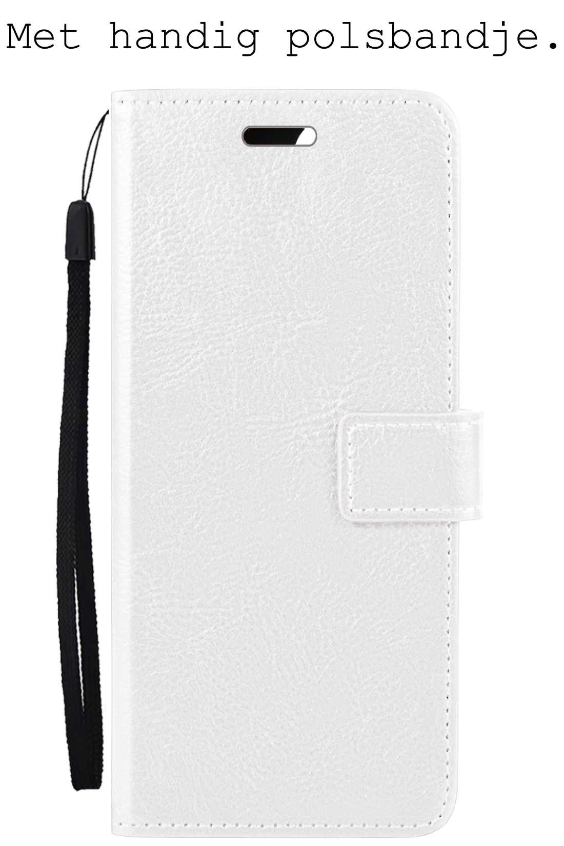 BASEY. Hoes Geschikt voor iPhone 13 Mini Hoesje Bookcase Hoes 2-in-1 Cover - Hoesje Geschikt voor iPhone 13 Mini Hoes 2-in-1 Hoesje Case - Wit