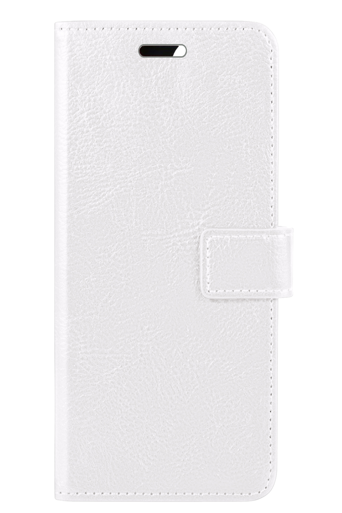 BASEY. Hoes Geschikt voor iPhone 13 Mini Hoesje Bookcase Hoes 2-in-1 Cover - Hoesje Geschikt voor iPhone 13 Mini Hoes 2-in-1 Hoesje Case - Wit