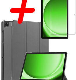 BASEY. BASEY. Samsung Galaxy Tab A9 Hoes Met Screenprotector - Grijs