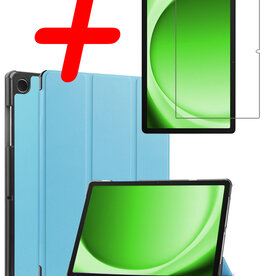 BASEY. BASEY. Samsung Galaxy Tab A9 Hoes Met Screenprotector - Lichtblauw