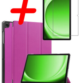 BASEY. BASEY. Samsung Galaxy Tab A9 Hoes Met Screenprotector - Paars