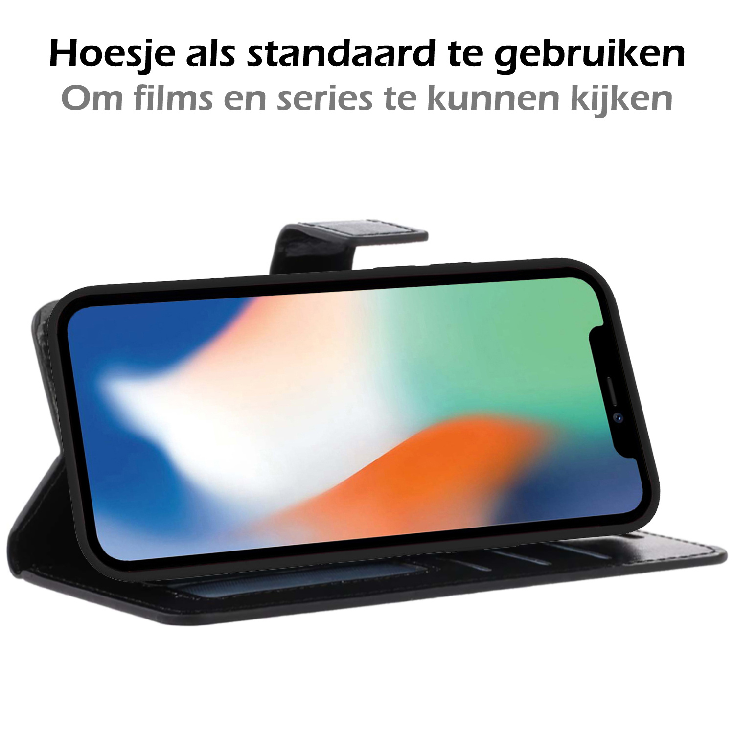 Nomfy Hoesje Geschikt voor iPhone 12 Pro Max Hoesje 2-in-1 Bookcase Hoes Case Uitneembaar - Hoes Geschikt voor iPhone 12 Pro Max Hoes Cover - Zwart