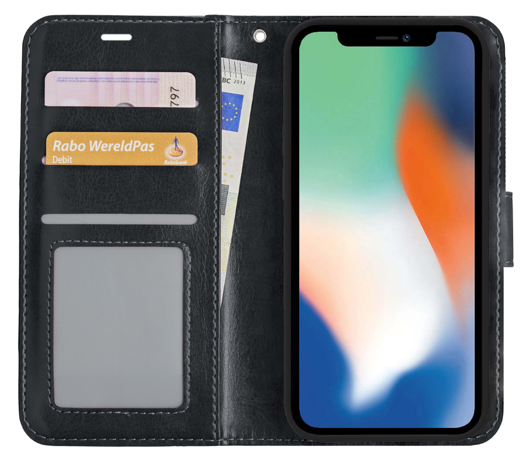 Nomfy Hoesje Geschikt voor iPhone 12 Pro Max Hoesje 2-in-1 Bookcase Hoes Case Uitneembaar - Hoes Geschikt voor iPhone 12 Pro Max Hoes Cover - Zwart