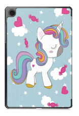 NoXx Hoesje Geschikt voor Samsung Galaxy Tab A9 Plus Hoesje Case Hard Cover Hoes Book Case Met Screenprotector - Eenhoorn