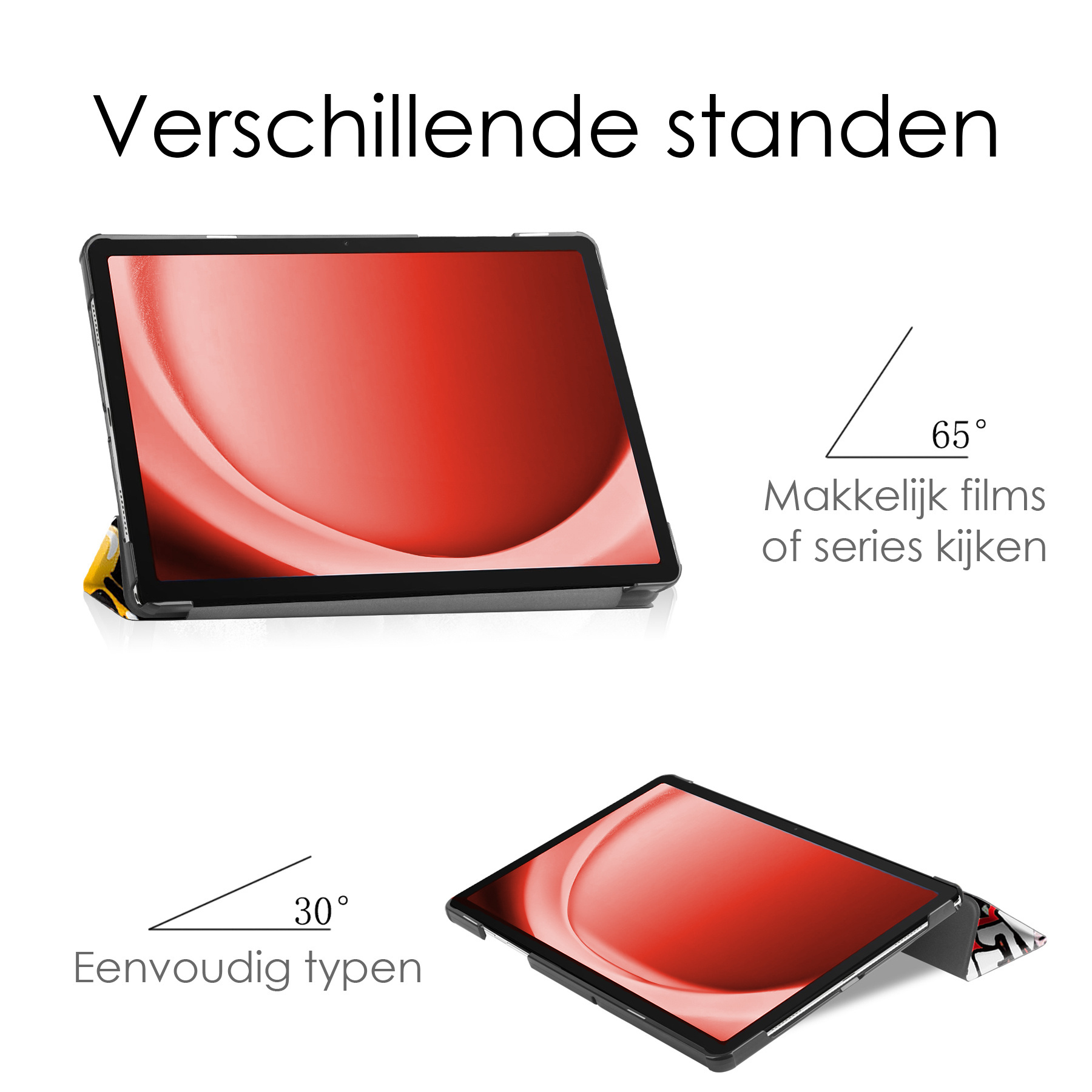 NoXx Hoesje Geschikt voor Samsung Galaxy Tab A9 Plus Hoesje Case Hard Cover Hoes Book Case Met Screenprotector - Graffity