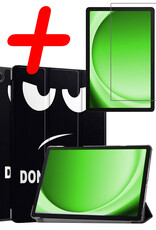 BASEY. Hoesje Geschikt voor Samsung Galaxy Tab A9 Hoes Case Tablet Hoesje Tri-fold Met Screenprotector - Hoes Geschikt voor Samsung Tab A9 Hoesje Hard Cover Bookcase Hoes - Don't Touch Me