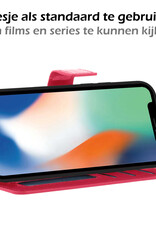 Nomfy Hoesje Geschikt voor iPhone 12 Pro Max Hoesje 2-in-1 Bookcase Hoes Case Uitneembaar - Hoes Geschikt voor iPhone 12 Pro Max Hoes Cover - Donkerroze