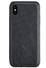 BASEY. Hoes Geschikt voor iPhone Xs Max Hoesje Bookcase Hoes 2-in-1 Cover - Hoesje Geschikt voor iPhone Xs Max Hoes 2-in-1 Hoesje Case - Zwart