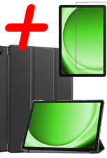BASEY. Hoesje Geschikt voor Samsung Galaxy Tab A9 Hoes Case Tablet Hoesje Tri-fold Met Screenprotector - Hoes Geschikt voor Samsung Tab A9 Hoesje Hard Cover Bookcase Hoes - Zwart