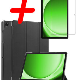 BASEY. BASEY. Samsung Galaxy Tab A9 Hoes Met Screenprotector - Zwart