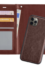 Nomfy Hoesje Geschikt voor iPhone 12 Pro Max Hoesje 2-in-1 Bookcase Hoes Case Uitneembaar - Hoes Geschikt voor iPhone 12 Pro Max Hoes Cover - Bruin
