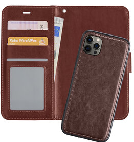 Nomfy Nomfy iPhone 12 Pro Max 2-in-1 Hoesje BookCase Uitneembaar - Bruin