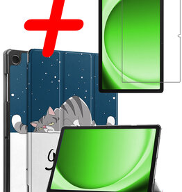 BASEY. BASEY. Samsung Galaxy Tab A9 Hoes Met Screenprotector - Kat
