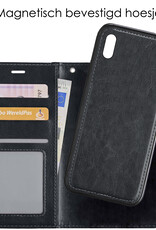 NoXx Hoes Geschikt voor iPhone Xs Max Hoesje Bookcase Hoes 2-in-1 Uitneembaar Cover Hard Case - Zwart
