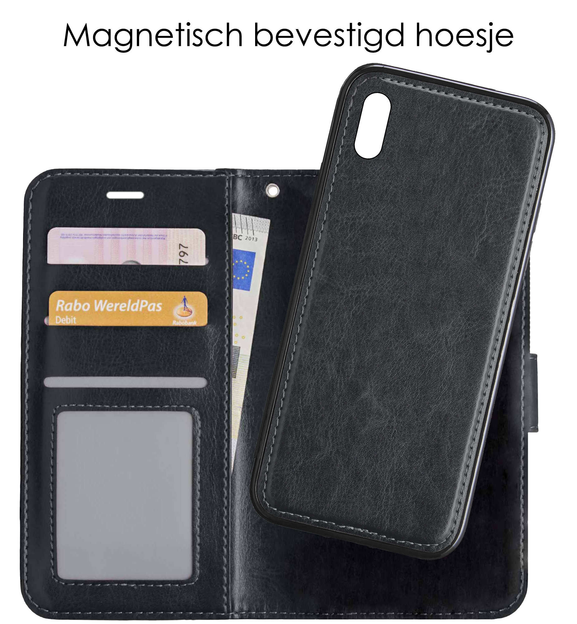 NoXx Hoes Geschikt voor iPhone Xs Max Hoesje Bookcase Hoes 2-in-1 Uitneembaar Cover Hard Case - Zwart