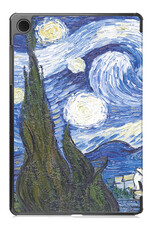 NoXx Hoesje Geschikt voor Samsung Galaxy Tab A9 Plus Hoesje Case Hard Cover Hoes Book Case Met Screenprotector - Sterrenhemel