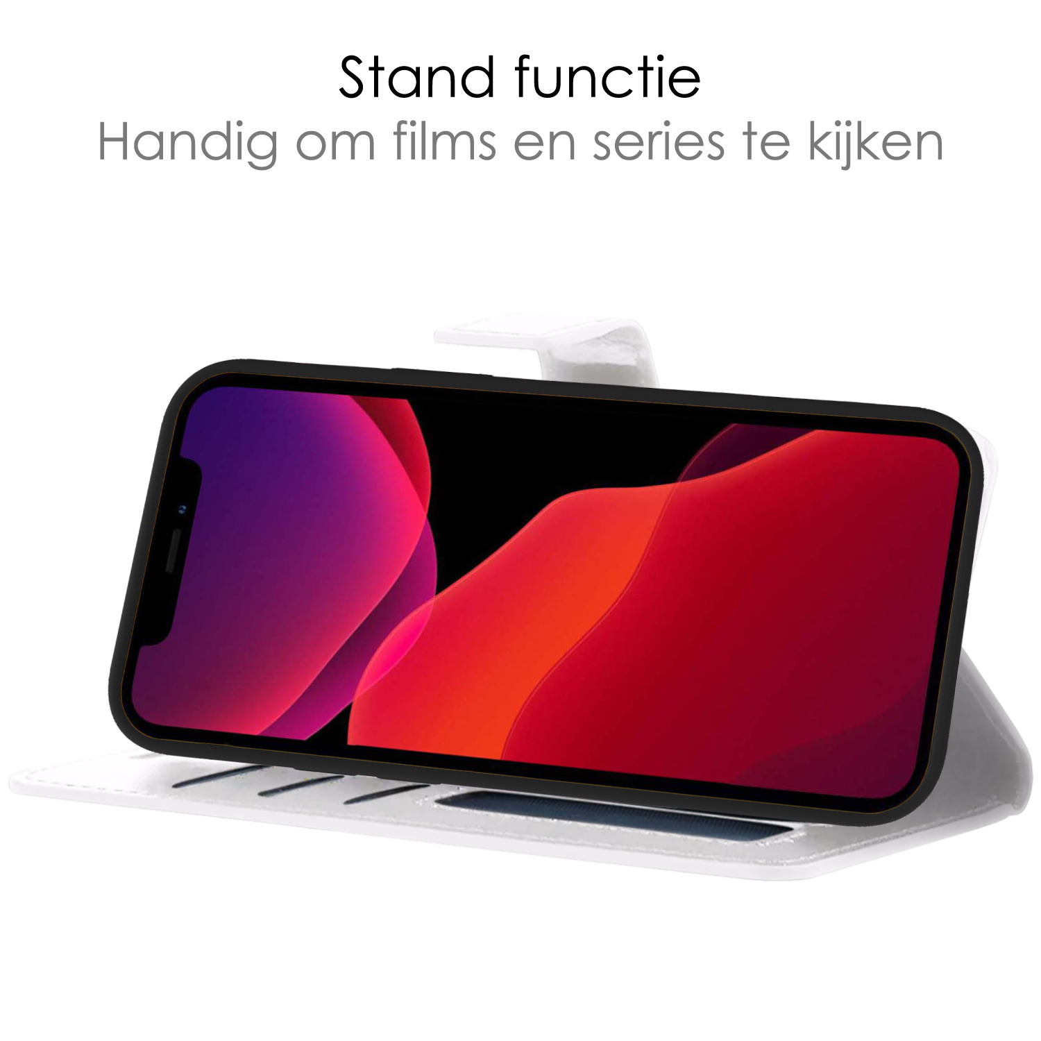 NoXx Hoes Geschikt voor iPhone 12 Pro Max Hoesje Bookcase Hoes 2-in-1 Uitneembaar Cover Hard Case - Wit