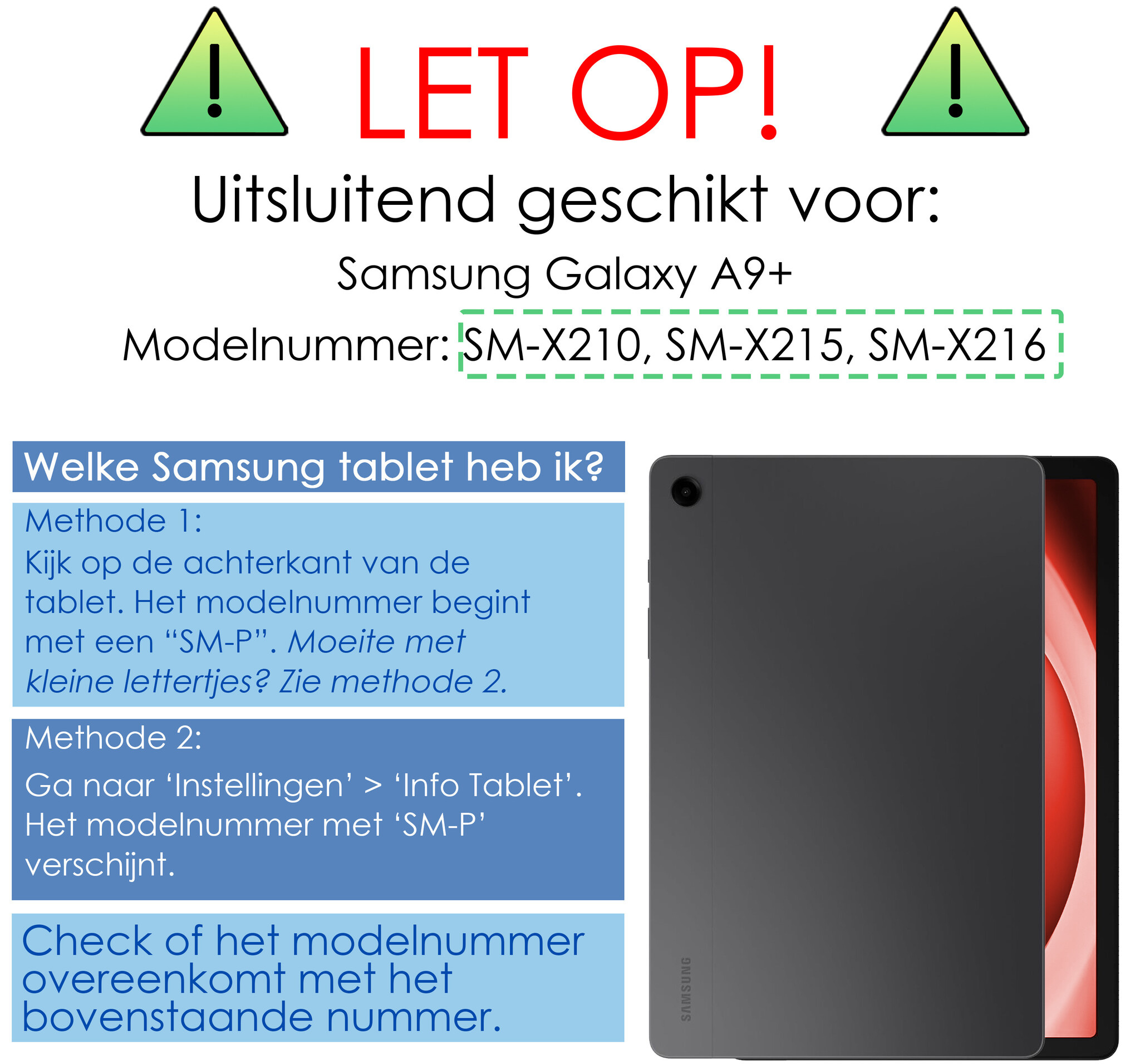 NoXx Hoesje Geschikt voor Samsung Galaxy Tab A9 Plus Hoesje Case Hard Cover Hoes Book Case Met Screenprotector - Vlinders