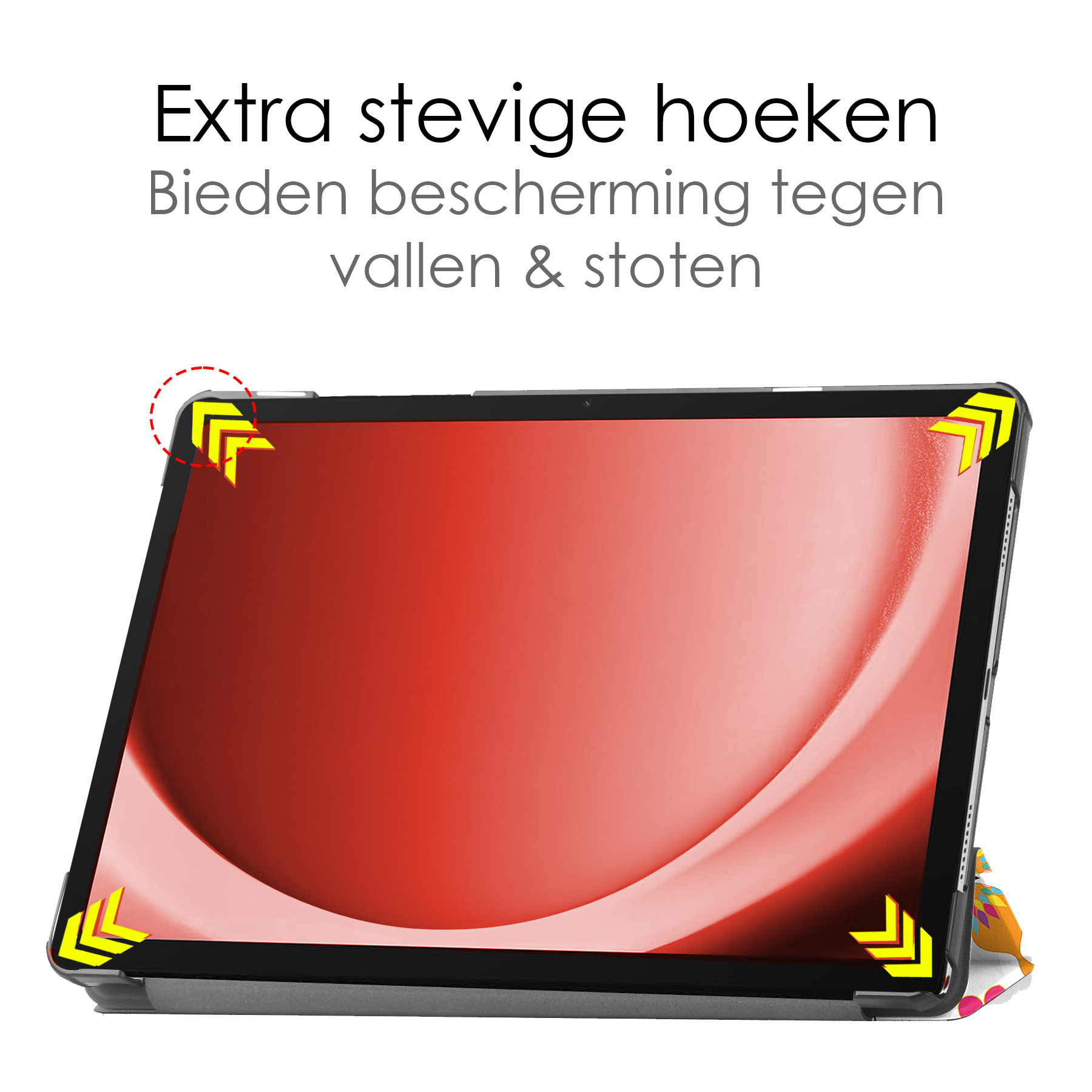 NoXx Hoesje Geschikt voor Samsung Galaxy Tab A9 Plus Hoesje Case Hard Cover Hoes Book Case Met Screenprotector - Vlinders