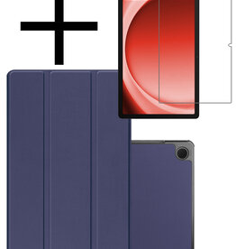 NoXx NoXx Samsung Galaxy Tab A9 Hoes Met Screenprotector - Donkerblauw