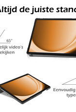 Nomfy Hoes Geschikt voor Samsung Galaxy Tab A9 Plus Hoes Tri-fold Tablet Hoesje Case Met Screenprotector - Hoesje Geschikt voor Samsung Tab A9 Plus Hoesje Hardcover Bookcase - Donkergroen