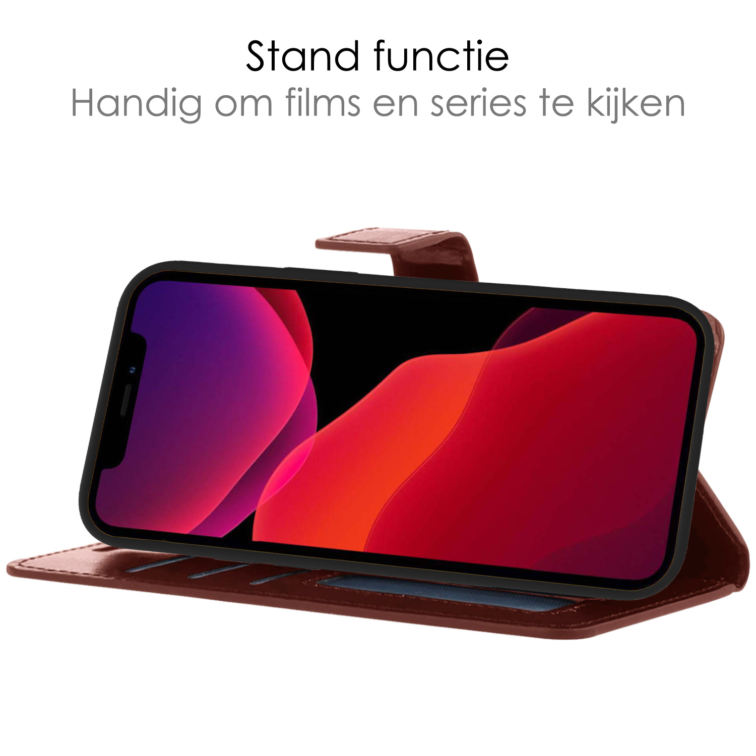 NoXx Hoes Geschikt voor iPhone 12 Pro Max Hoesje Bookcase Hoes 2-in-1 Uitneembaar Cover Hard Case - Bruin