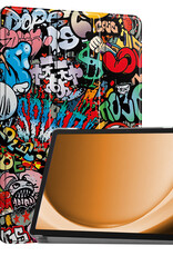 Nomfy Hoes Geschikt voor Samsung Galaxy Tab A9 Plus Hoes Tri-fold Tablet Hoesje Case Met Screenprotector - Hoesje Geschikt voor Samsung Tab A9 Plus Hoesje Hardcover Bookcase - Graffity