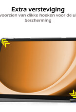 Nomfy Hoes Geschikt voor Samsung Galaxy Tab A9 Plus Hoes Tri-fold Tablet Hoesje Case Met Screenprotector - Hoesje Geschikt voor Samsung Tab A9 Plus Hoesje Hardcover Bookcase - Sterrenhemel