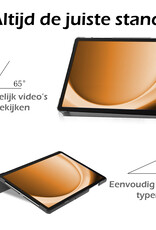 Nomfy Hoes Geschikt voor Samsung Galaxy Tab A9 Plus Hoes Tri-fold Tablet Hoesje Case Met Screenprotector - Hoesje Geschikt voor Samsung Tab A9 Plus Hoesje Hardcover Bookcase - Don't Touch Me