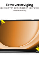 Nomfy Hoes Geschikt voor Samsung Galaxy Tab A9 Plus Hoes Tri-fold Tablet Hoesje Case Met Screenprotector - Hoesje Geschikt voor Samsung Tab A9 Plus Hoesje Hardcover Bookcase - Don't Touch Me