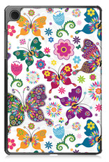 Nomfy Hoes Geschikt voor Samsung Galaxy Tab A9 Plus Hoes Tri-fold Tablet Hoesje Case Met Screenprotector - Hoesje Geschikt voor Samsung Tab A9 Plus Hoesje Hardcover Bookcase - Vlinders