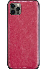 BASEY. Hoes Geschikt voor iPhone 12 Pro Max Hoesje Bookcase Hoes 2-in-1 Cover - Hoesje Geschikt voor iPhone 12 Pro Max Hoes 2-in-1 Hoesje Case - Donkerroze