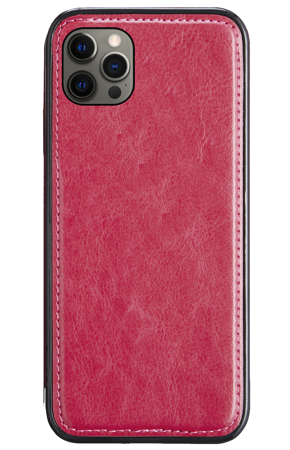 BASEY. Hoes Geschikt voor iPhone 12 Pro Max Hoesje Bookcase Hoes 2-in-1 Cover - Hoesje Geschikt voor iPhone 12 Pro Max Hoes 2-in-1 Hoesje Case - Donkerroze