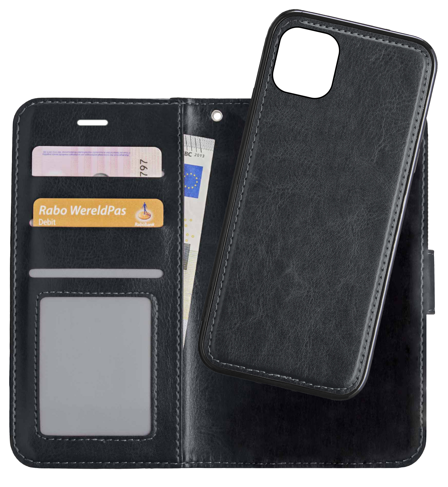 NoXx Hoes Geschikt voor iPhone 11 Pro Hoesje Bookcase Hoes 2-in-1 Uitneembaar Cover Hard Case - Zwart