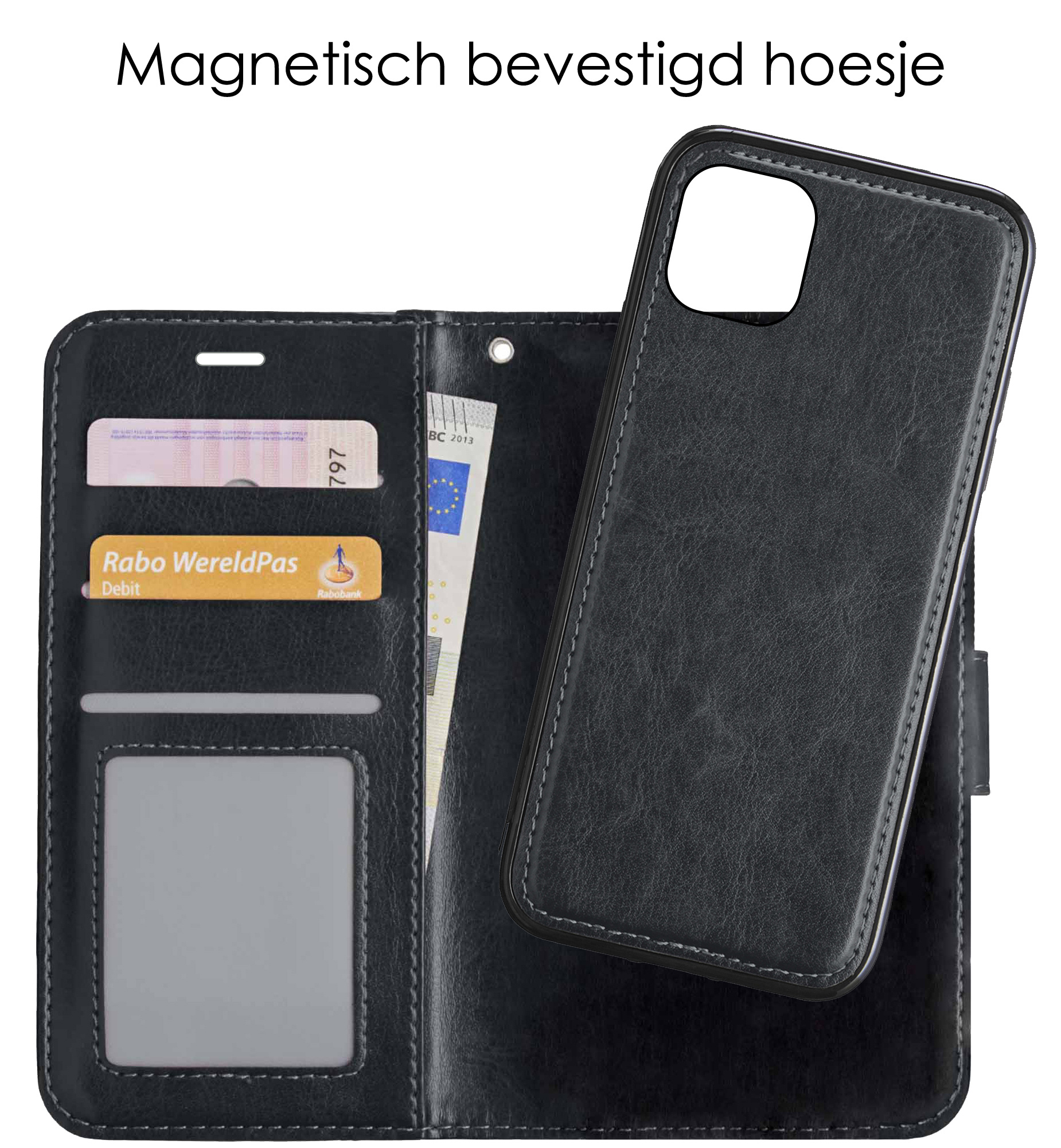 NoXx Hoes Geschikt voor iPhone 11 Pro Max Hoesje Bookcase Hoes 2-in-1 Uitneembaar Cover Hard Case - Zwart