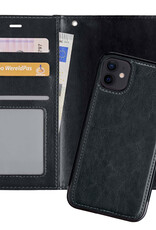 Nomfy Hoesje Geschikt voor iPhone 12 Mini Hoesje 2-in-1 Bookcase Hoes Case Uitneembaar - Hoes Geschikt voor iPhone 12 Mini Hoes Cover - Zwart