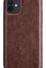 BASEY. Hoes Geschikt voor iPhone 12 Mini Hoesje Bookcase Hoes 2-in-1 Cover - Hoesje Geschikt voor iPhone 12 Mini Hoes 2-in-1 Hoesje Case - Bruin