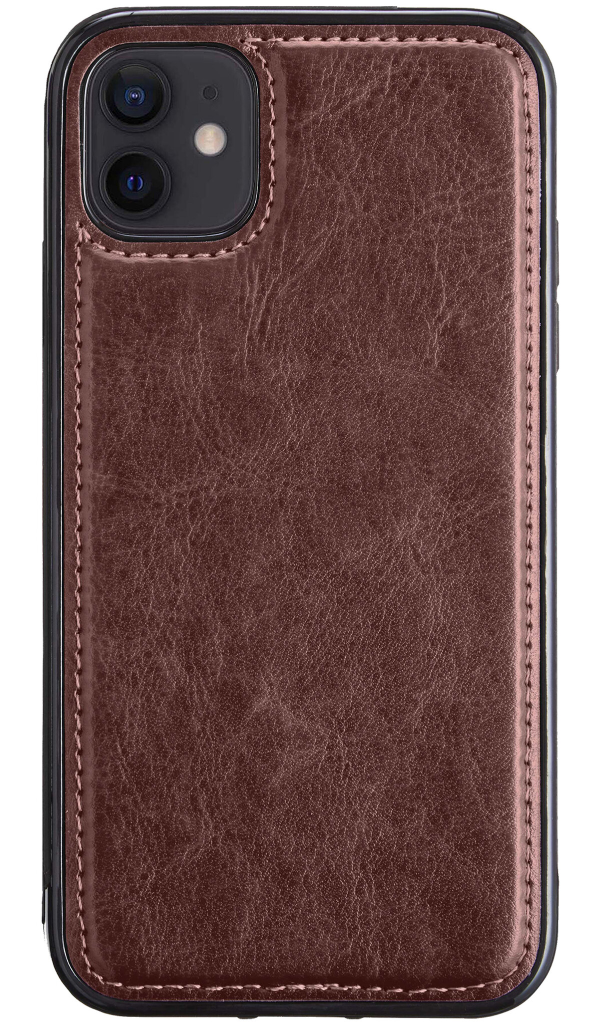 BASEY. Hoes Geschikt voor iPhone 12 Mini Hoesje Bookcase Hoes 2-in-1 Cover - Hoesje Geschikt voor iPhone 12 Mini Hoes 2-in-1 Hoesje Case - Bruin
