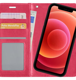 BASEY. BASEY. iPhone 12 Mini 2-in-1 Hoesje BookCase Uitneembaar - Donkerroze