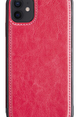 BASEY. Hoes Geschikt voor iPhone 12 Mini Hoesje Bookcase Hoes 2-in-1 Cover - Hoesje Geschikt voor iPhone 12 Mini Hoes 2-in-1 Hoesje Case - Donkerroze