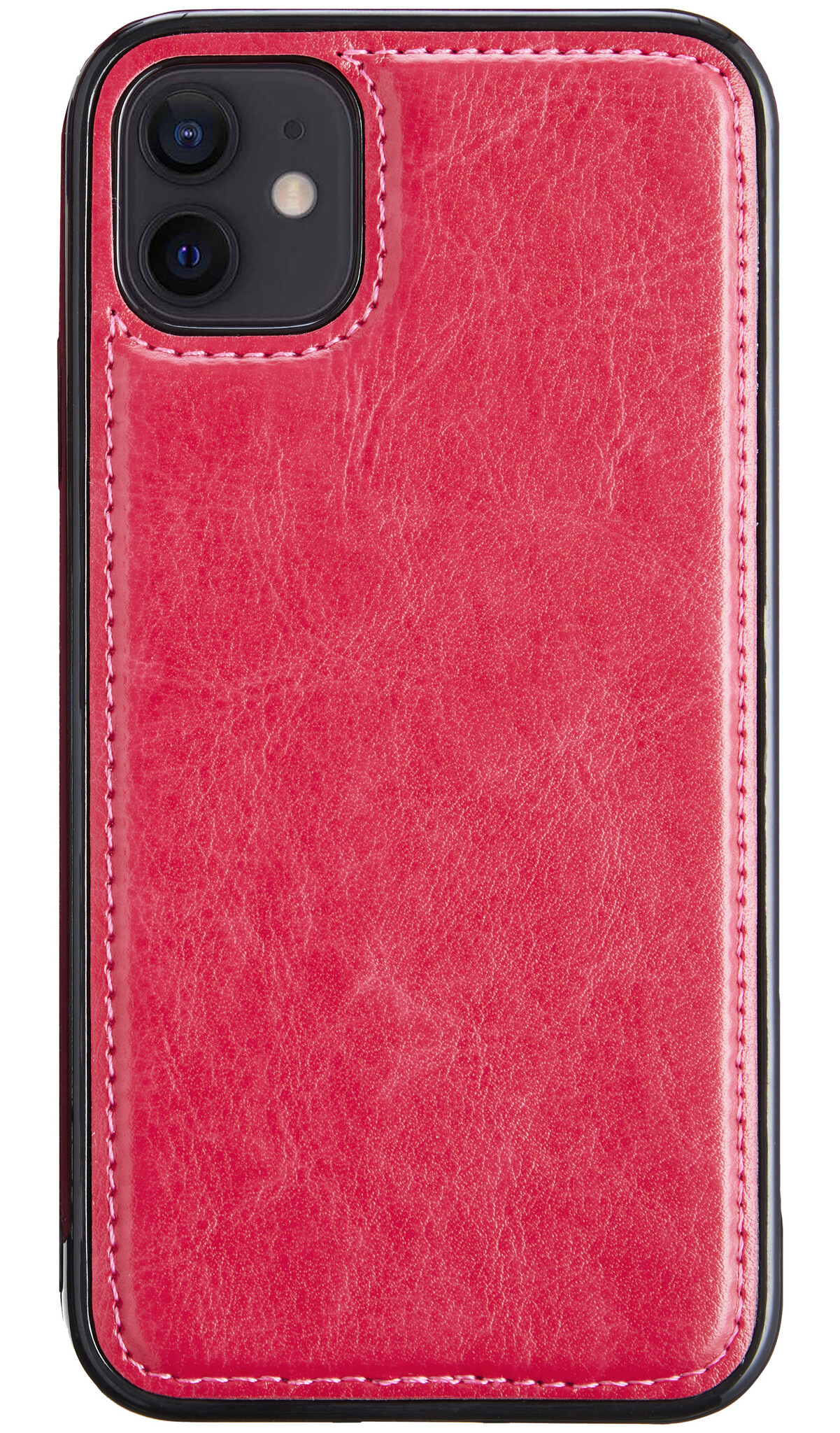 BASEY. Hoes Geschikt voor iPhone 12 Mini Hoesje Bookcase Hoes 2-in-1 Cover - Hoesje Geschikt voor iPhone 12 Mini Hoes 2-in-1 Hoesje Case - Donkerroze