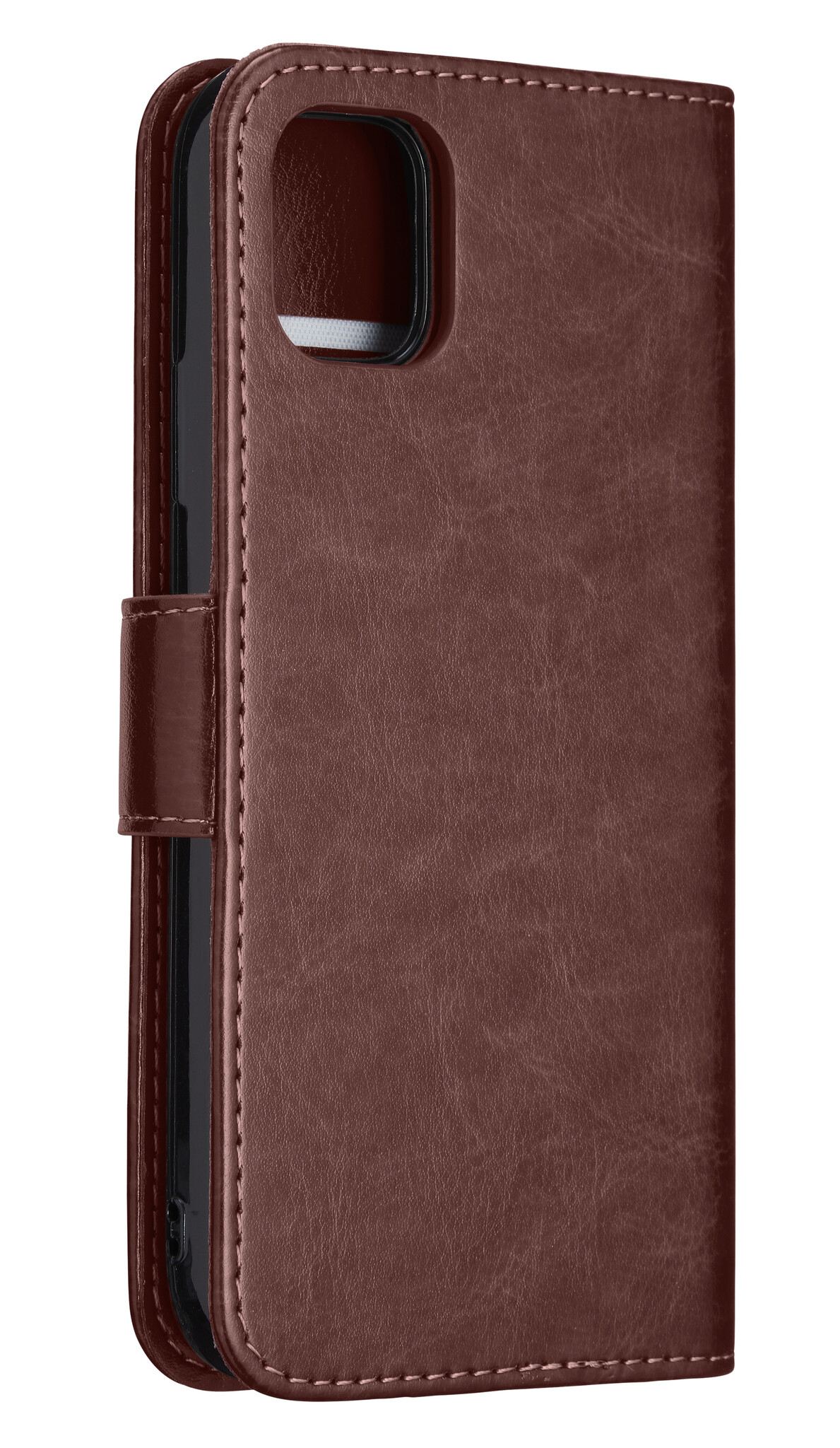 NoXx Hoes Geschikt voor iPhone 12 Mini Hoesje Bookcase Hoes 2-in-1 Uitneembaar Cover Hard Case - Bruin