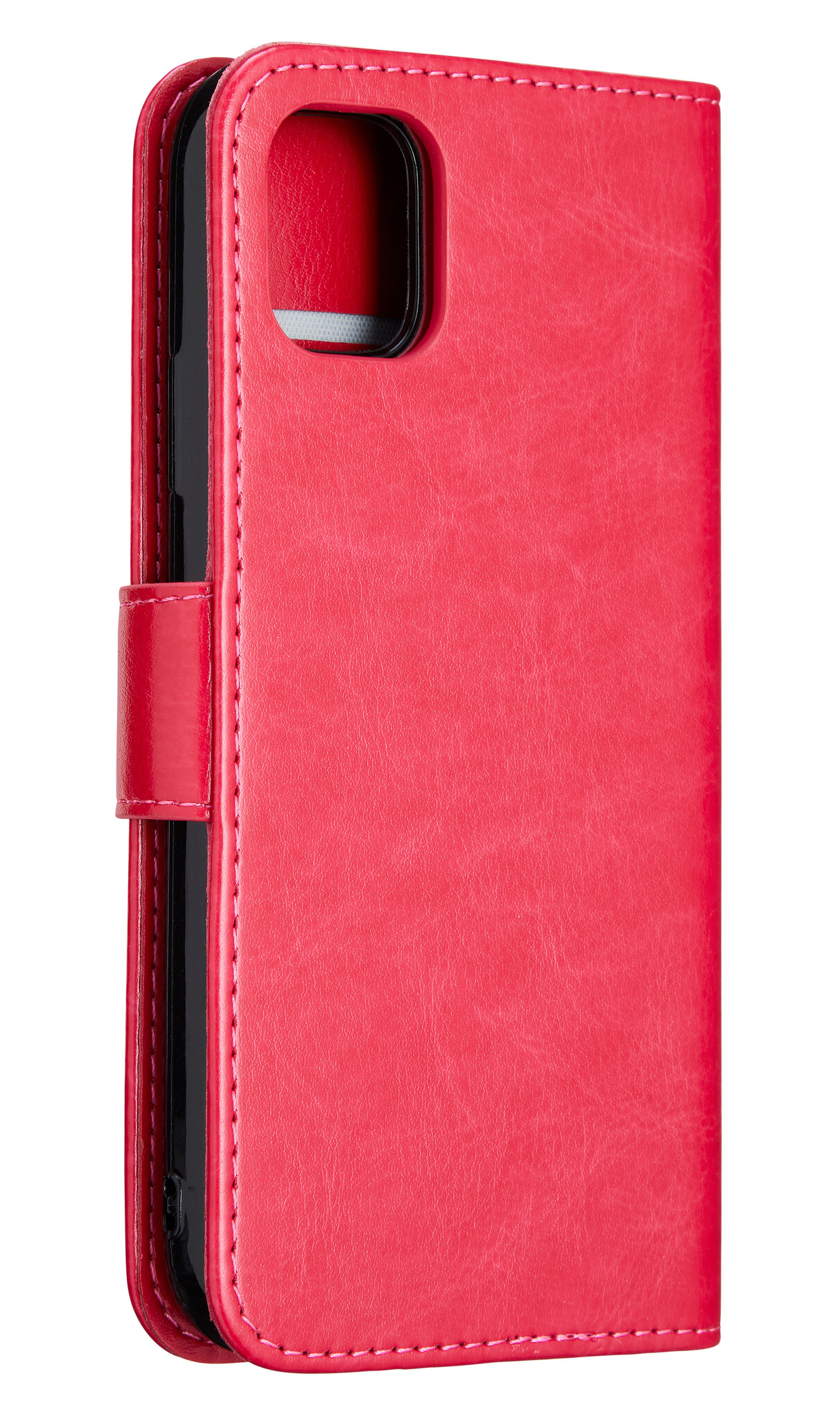 NoXx Hoes Geschikt voor iPhone 12 Mini Hoesje Bookcase Hoes 2-in-1 Uitneembaar Cover Hard Case - Donkerroze