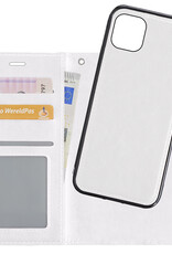 NoXx Hoes Geschikt voor iPhone 12 Mini Hoesje Bookcase Hoes 2-in-1 Uitneembaar Cover Hard Case - Wit