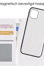 NoXx Hoes Geschikt voor iPhone 12 Mini Hoesje Bookcase Hoes 2-in-1 Uitneembaar Cover Hard Case - Wit