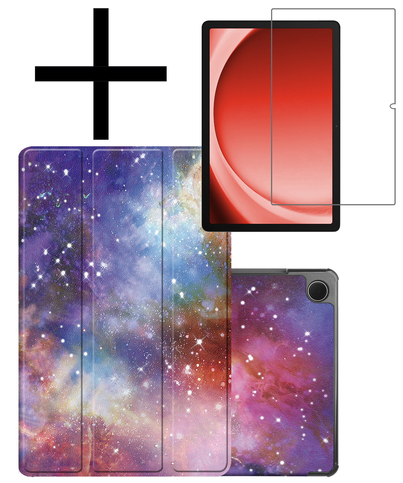 NoXx Hoesje Geschikt voor Samsung Galaxy Tab A9 Hoesje Case Hard Cover Hoes Book Case Met Screenprotector - Galaxy