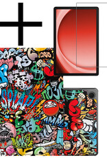 NoXx Hoesje Geschikt voor Samsung Galaxy Tab A9 Hoesje Case Hard Cover Hoes Book Case Met Screenprotector - Graffity